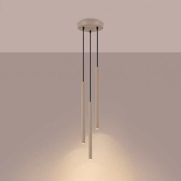 Sollux Lighting Závěsné svítidlo ARCHE 3P taupe