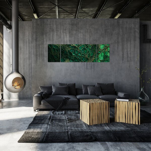 Obraz - Zelený mikroskopický snímek (170x50 cm)