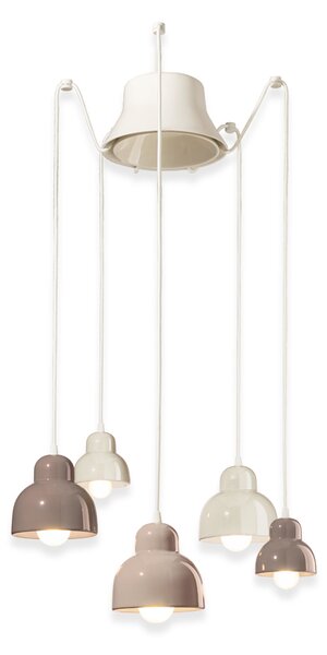 Ferroluce Závěsné vintage svítidlo BERIMBAU MIX, ∅ 22 cm, 2xE14 a 3xE27 Barva: Mix2