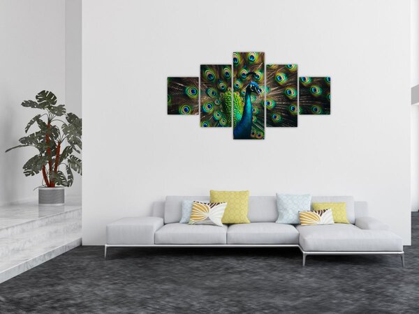 Obraz - Páv (125x70 cm)