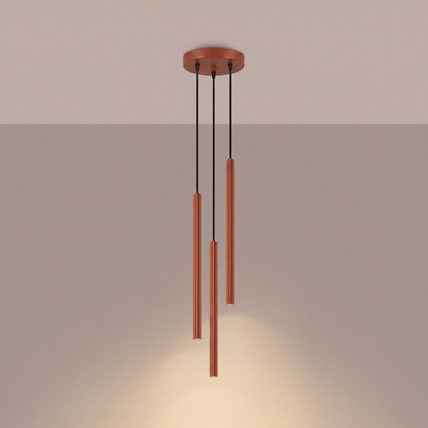 Sollux Lighting Závěsné svítidlo ARCHE 3P okrově červené