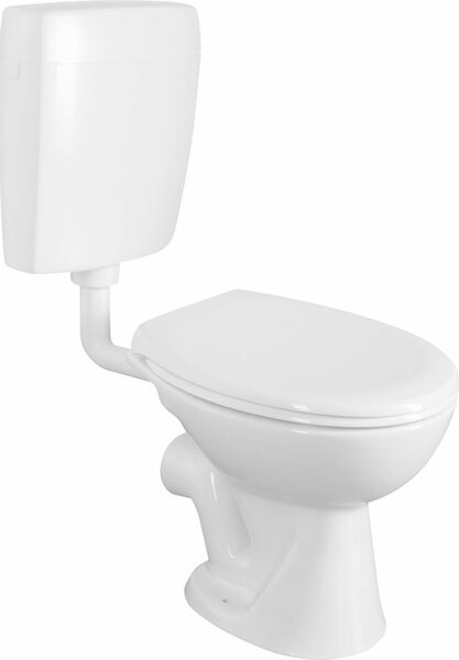 Kombinovaný klozet s nádržkou a splachovací soupravou 4,5/6 l, horizontální vývod, bílý
