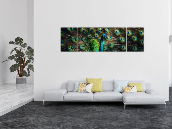 Obraz - Páv (170x50 cm)
