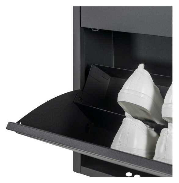 Černý kovový výklopný botník 75x77,5x22,5 cm Billy – Spinder Design