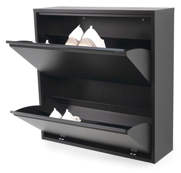 Černý kovový výklopný botník 75x77,5x22,5 cm Billy – Spinder Design