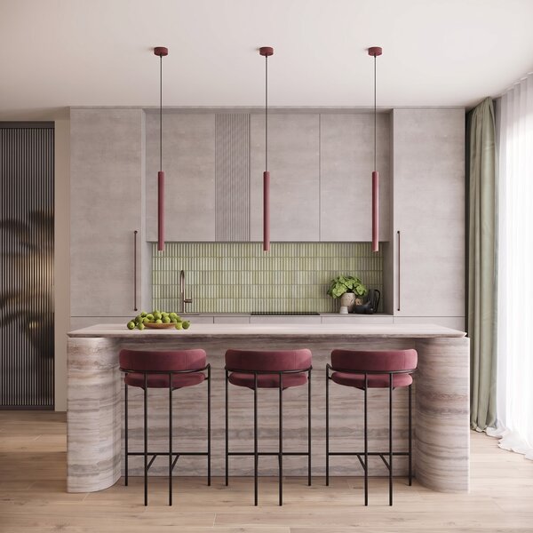 Sollux Lighting Závěsné svítidlo ARCHE 1 bordó