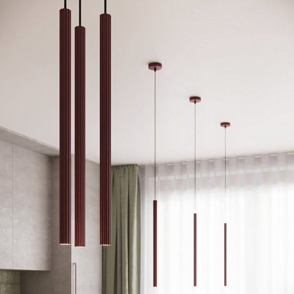 Sollux Lighting Závěsné svítidlo ARCHE 1 bordó