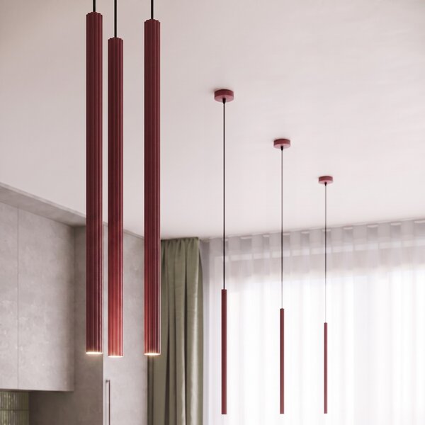 Sollux Lighting Závěsné svítidlo ARCHE 2P bordó
