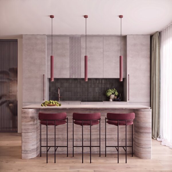 Sollux Lighting Závěsné svítidlo ARCHE 2P bordó