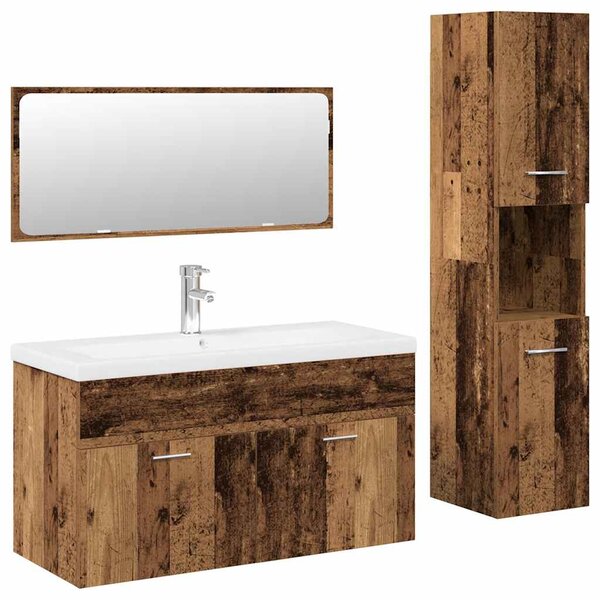 4dílná koupelnová sestava old wood kompozitní dřevo 3328915