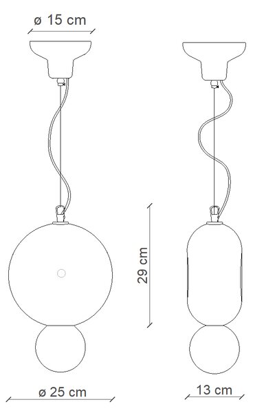 Ferroluce Závěsné svítidlo BUMBUM, ∅ 25 cm, 1xE27 Barva: tyrkysová
