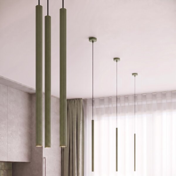 Sollux Lighting Závěsné svítidlo ARCHE 1 olivově zelené