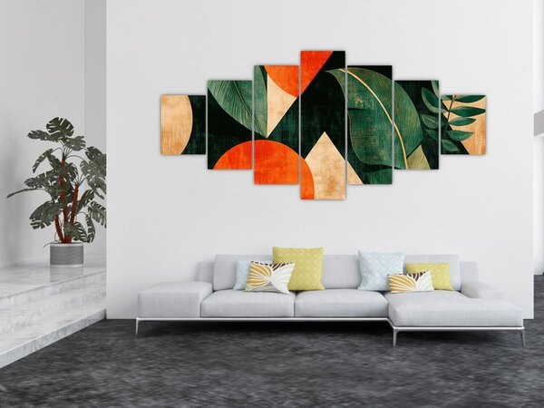 Obraz - Geometrické přírodní motivy II. (210x100 cm)