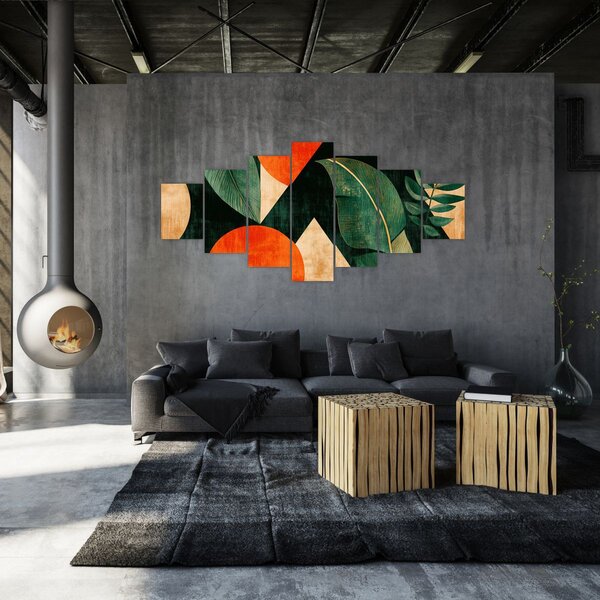 Obraz - Geometrické přírodní motivy II. (210x100 cm)