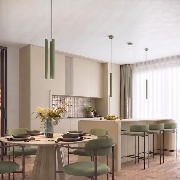 Sollux Lighting Závěsné svítidlo ARCHE 1 olivově zelené