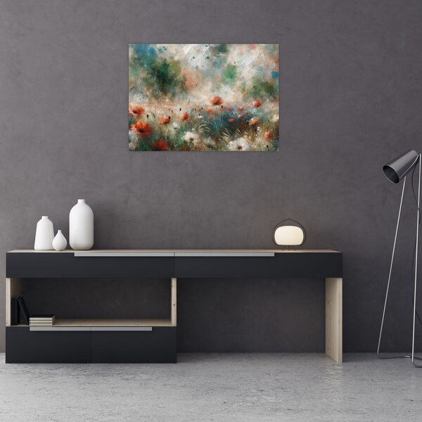 Obraz - Abstrakce pole s vlčími máky (70x50 cm)