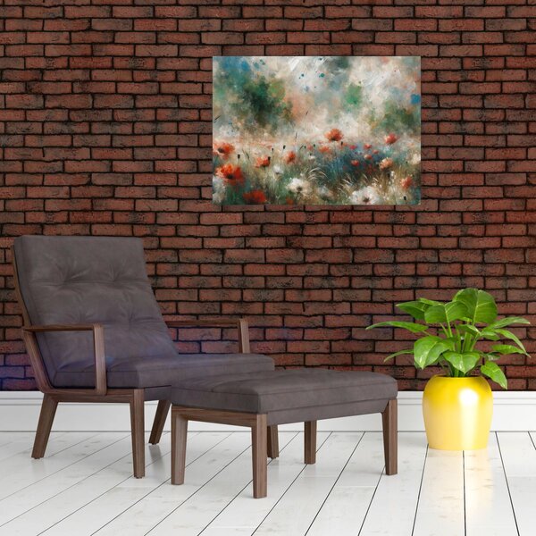 Obraz - Abstrakce pole s vlčími máky (70x50 cm)