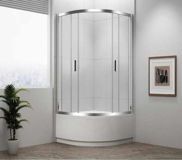 Čtvrtkruhový sprchový kout SELMA 900x900x1650 mm, čiré sklo
