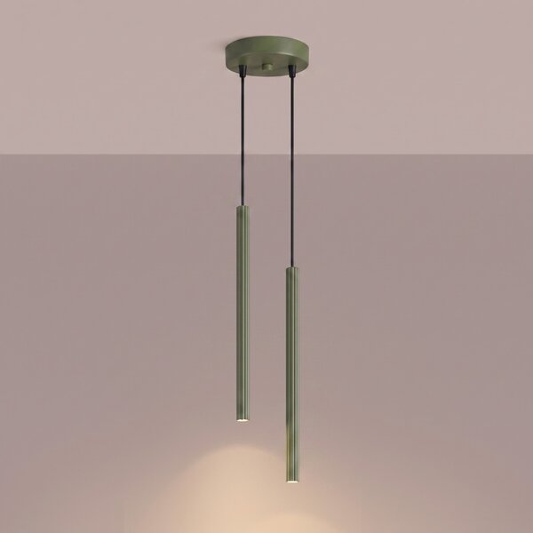 Sollux Lighting Závěsné svítidlo ARCHE 2P olivově zelené