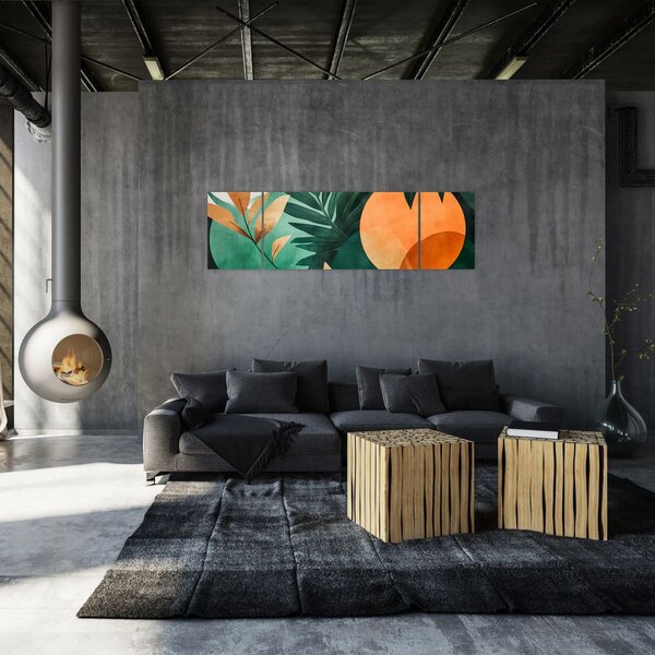 Obraz - Geometrické přírodní motivy (170x50 cm)