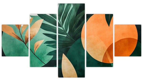 Obraz - Geometrické přírodní motivy (125x70 cm)