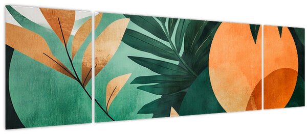Obraz - Geometrické přírodní motivy (170x50 cm)