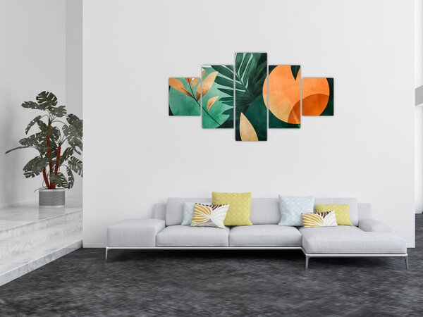 Obraz - Geometrické přírodní motivy (125x70 cm)