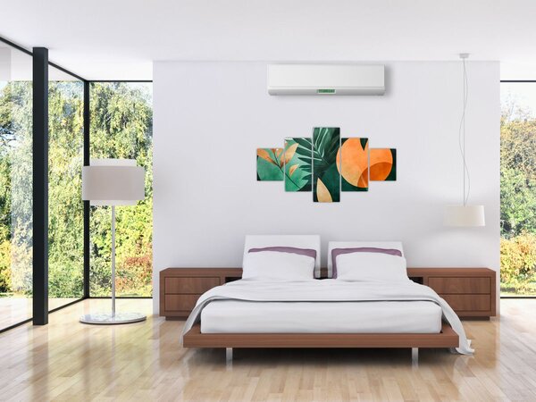 Obraz - Geometrické přírodní motivy (125x70 cm)