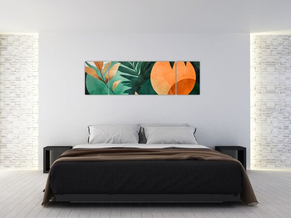 Obraz - Geometrické přírodní motivy (170x50 cm)