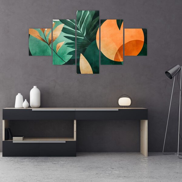Obraz - Geometrické přírodní motivy (125x70 cm)