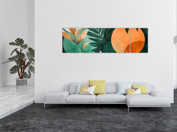 Obraz - Geometrické přírodní motivy (170x50 cm)
