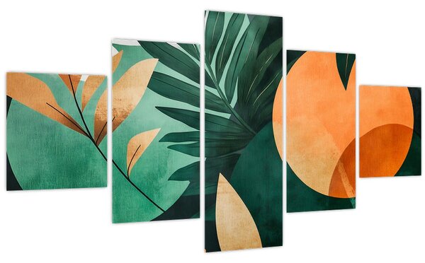 Obraz - Geometrické přírodní motivy (125x70 cm)