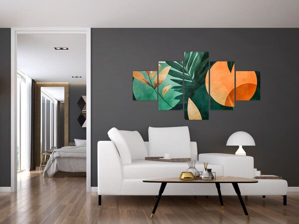 Obraz - Geometrické přírodní motivy (125x70 cm)
