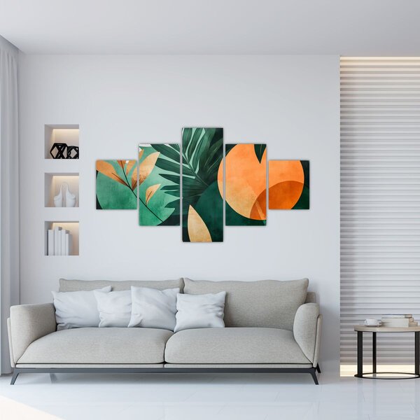 Obraz - Geometrické přírodní motivy (125x70 cm)