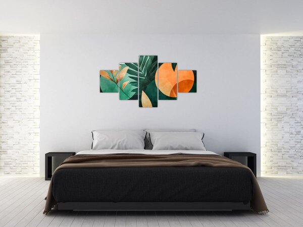 Obraz - Geometrické přírodní motivy (125x70 cm)