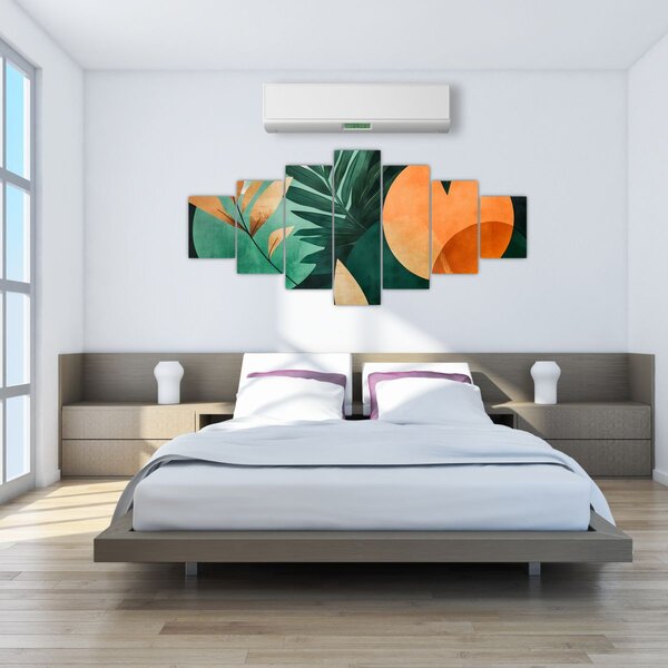 Obraz - Geometrické přírodní motivy (210x100 cm)