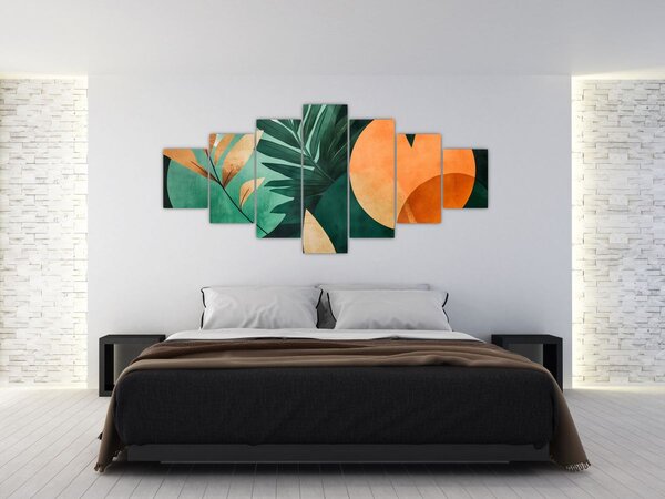 Obraz - Geometrické přírodní motivy (210x100 cm)