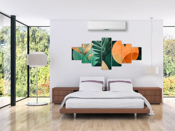 Obraz - Geometrické přírodní motivy (210x100 cm)