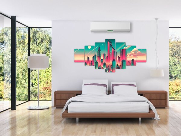 Obraz - Velkoměsto v pop-art stylu (210x100 cm)