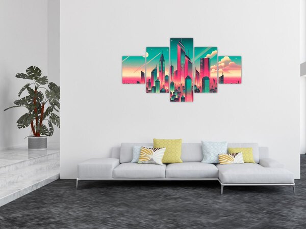Obraz - Velkoměsto v pop-art stylu (125x70 cm)