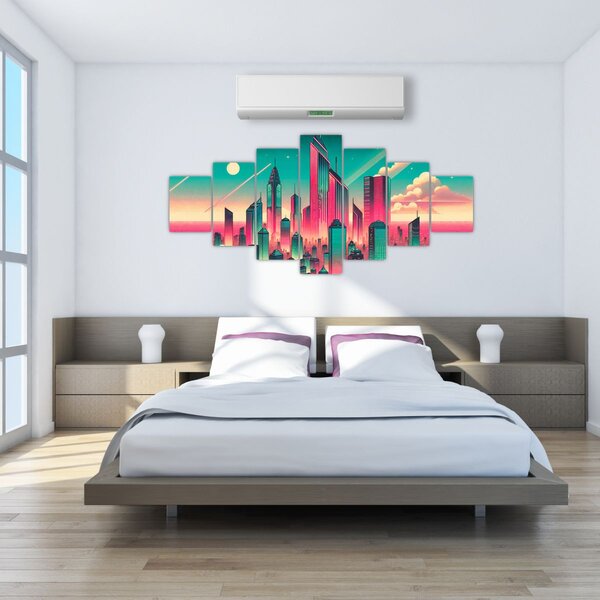Obraz - Velkoměsto v pop-art stylu (210x100 cm)