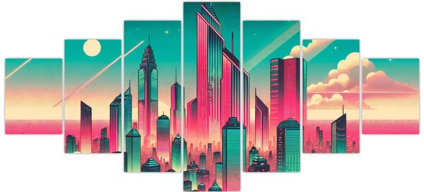Obraz - Velkoměsto v pop-art stylu (210x100 cm)