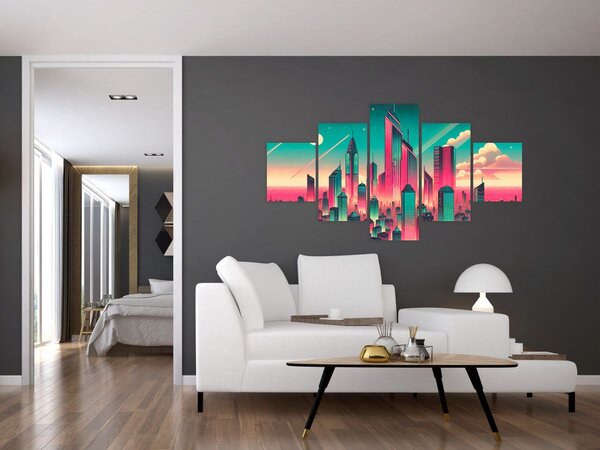Obraz - Velkoměsto v pop-art stylu (125x70 cm)