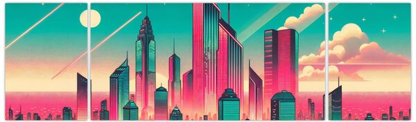 Obraz - Velkoměsto v pop-art stylu (170x50 cm)