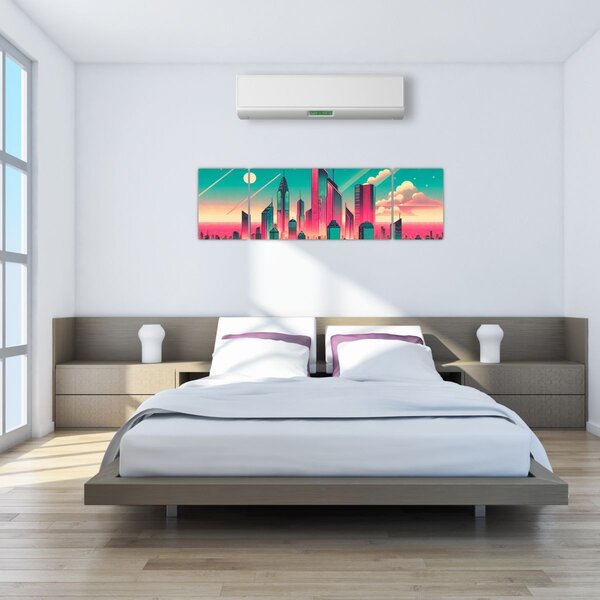 Obraz - Velkoměsto v pop-art stylu (170x50 cm)