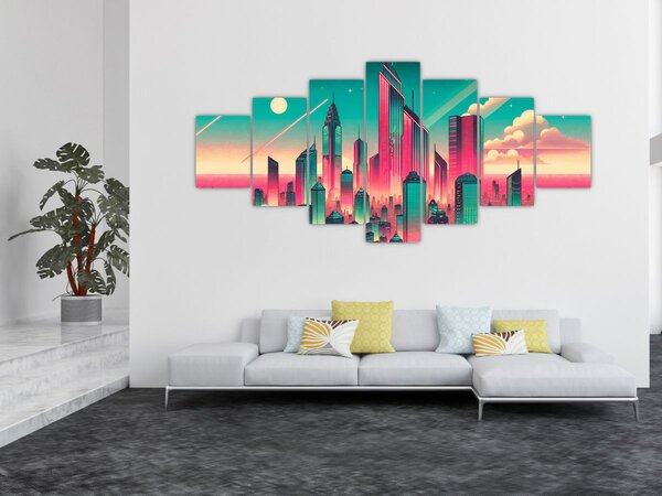 Obraz - Velkoměsto v pop-art stylu (210x100 cm)