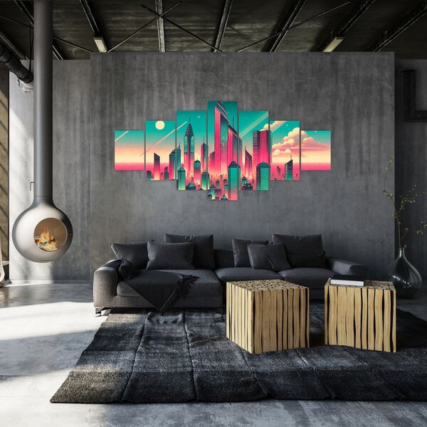Obraz - Velkoměsto v pop-art stylu (210x100 cm)