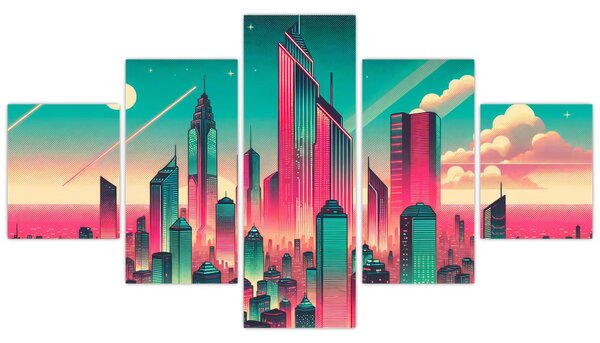 Obraz - Velkoměsto v pop-art stylu (125x70 cm)