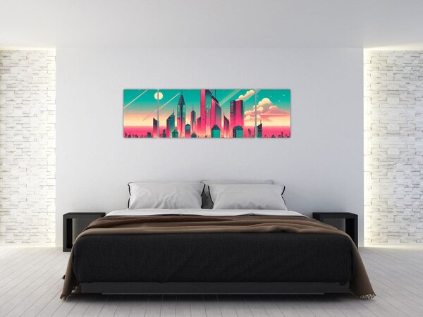 Obraz - Velkoměsto v pop-art stylu (170x50 cm)