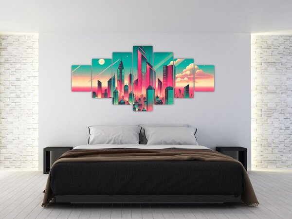 Obraz - Velkoměsto v pop-art stylu (210x100 cm)